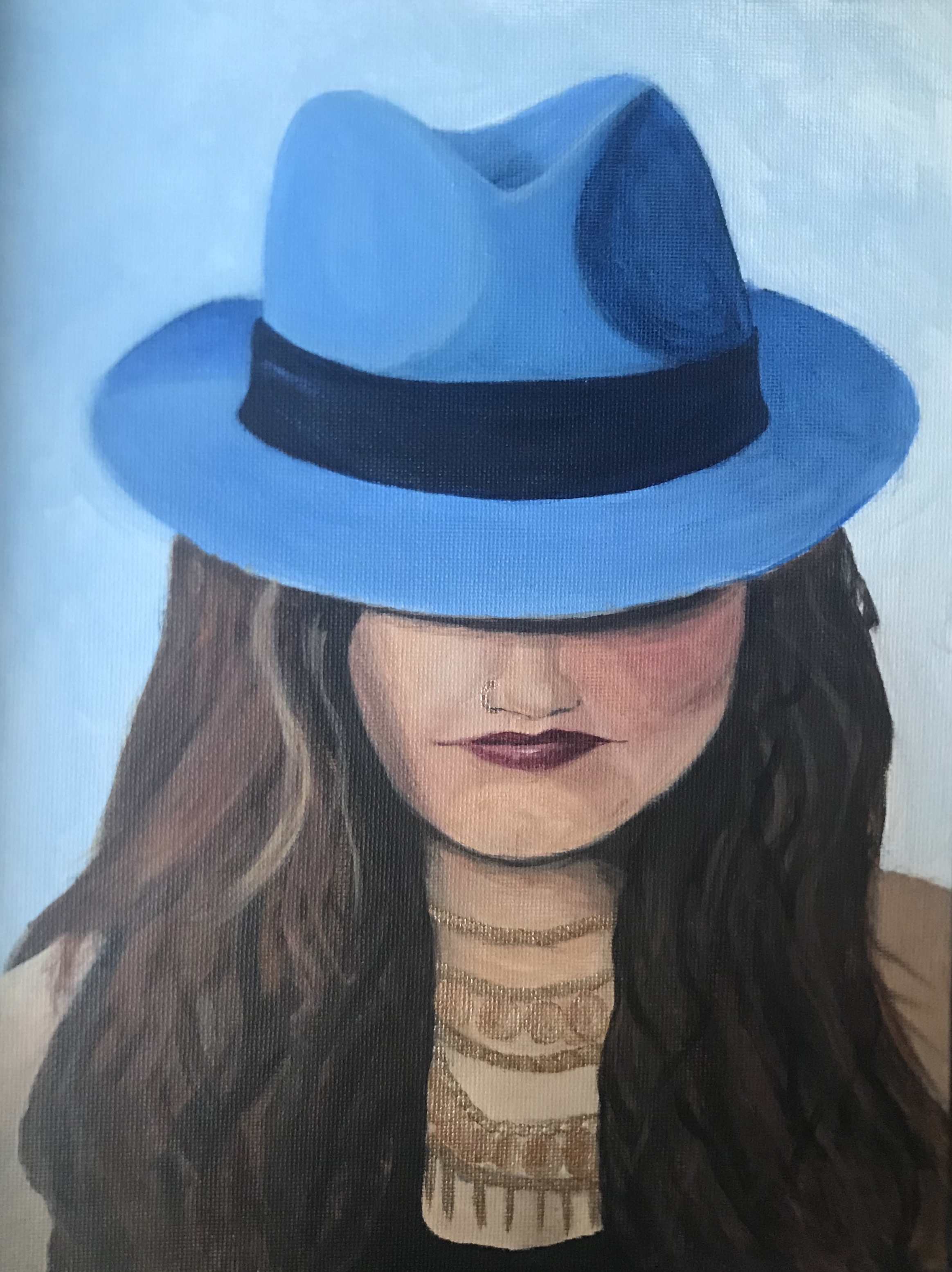 blue hat